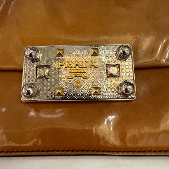 Prada Vintage Brown Ombre Patent Leather Clutch Bag - Picture 7 of 7